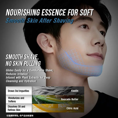 HARROMAN 2-in-1 Facial Cleansing & Shaving Stick | Softens Beard Roots Protects Skin Moisturizes Soothes Simple Convenient Travel Size Creamy Texture