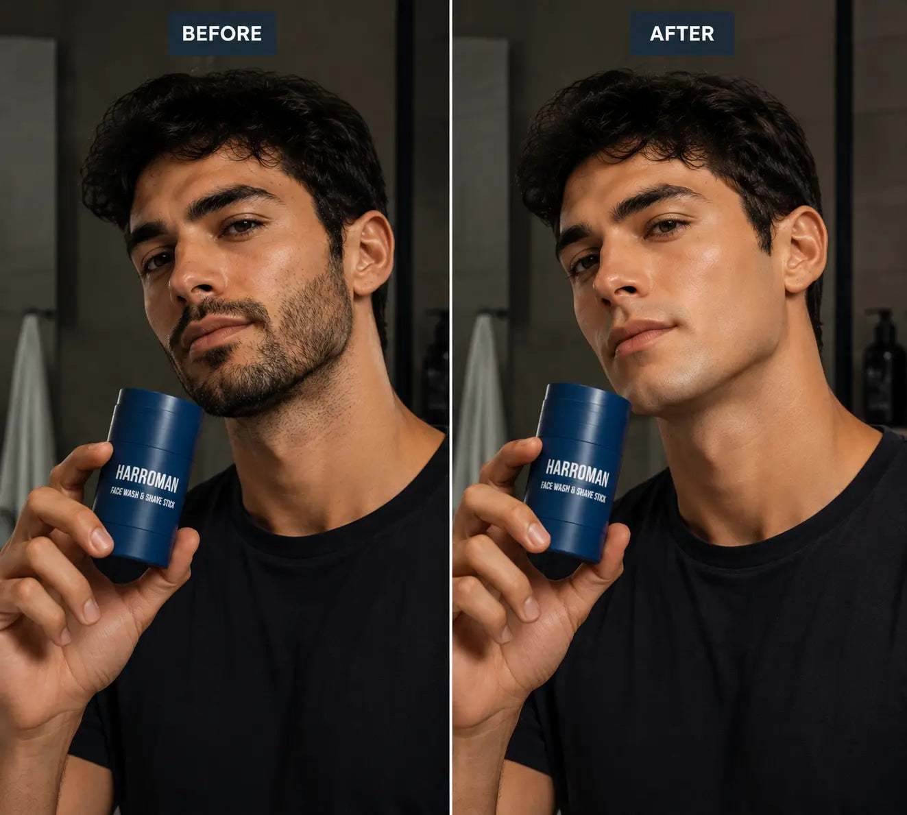 HARROMAN 2-in-1 Face Wash & Shave Stick