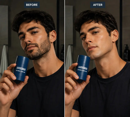 HARROMAN 2-in-1 Face Wash & Shave Stick