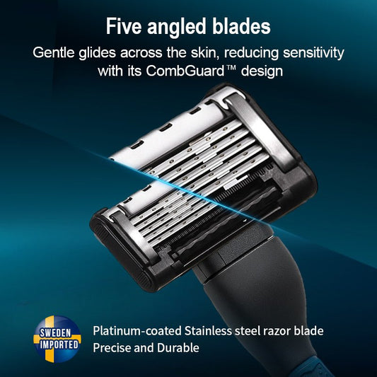 Harroman Razor – 5-Blade Platinum-Coated Shaver for Precision - HARROMAN